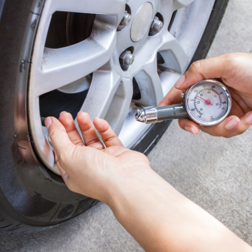 Here at Apple Chevrolet, we make sure to check your tire pressure.