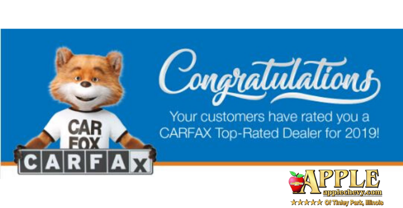 Apple Chevy Tinley Park is proud to announce they have been awarded the CarFax Award!
