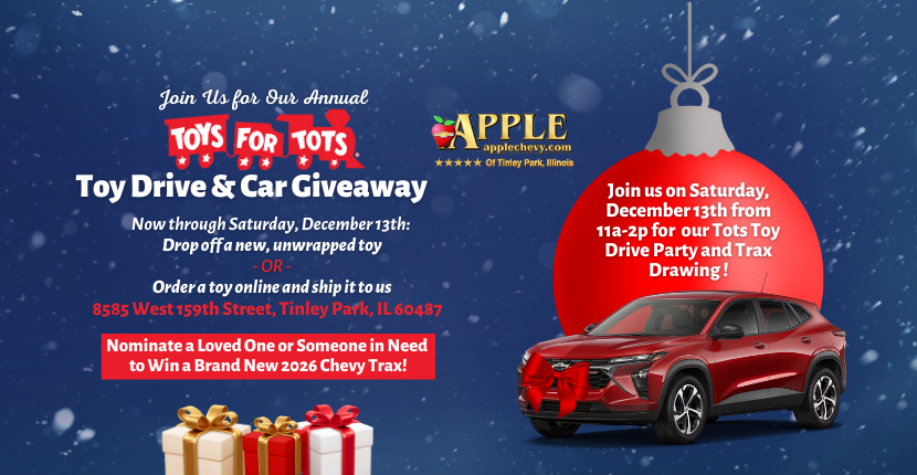 You’re Invited: Annual Toys for Tots Toy Drive Party & 2026 Chevy Trax Giveaway on Saturday, December 13th
